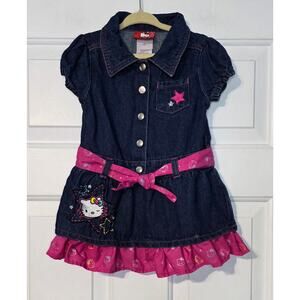 Hello Kitty Denim Dress Girls SZ 3T Embroidered Sanrio